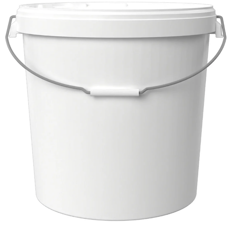 31,5 liter emmer met deksel - rond - wit